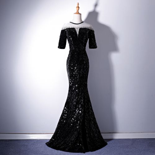 Robe du soir conventionnel en Dentelle a paillettes - Ref 3211647