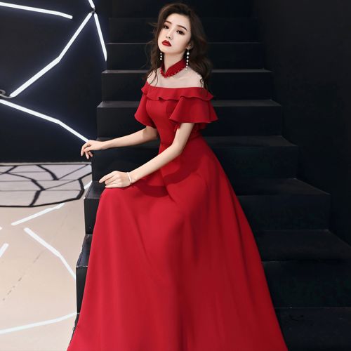Robe du soir manche a volants - Ref 3211856