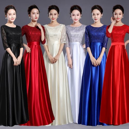 Robe du soir conventionnel en Satin de soie Popeline - Ref 3211863