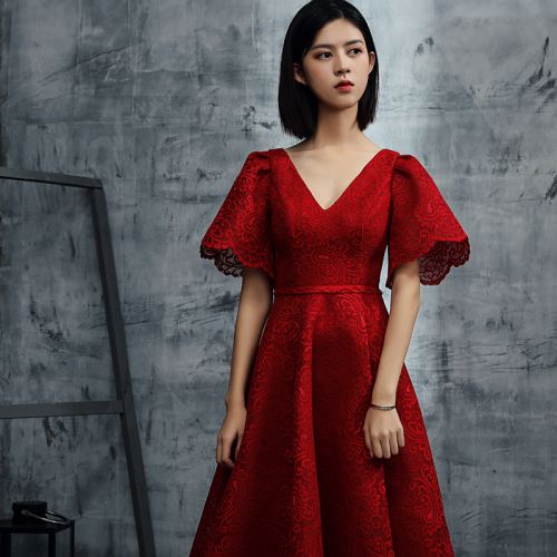 Robe du soir BIEN COMPORTE manche bouffante en Spandex - Ref 3211868