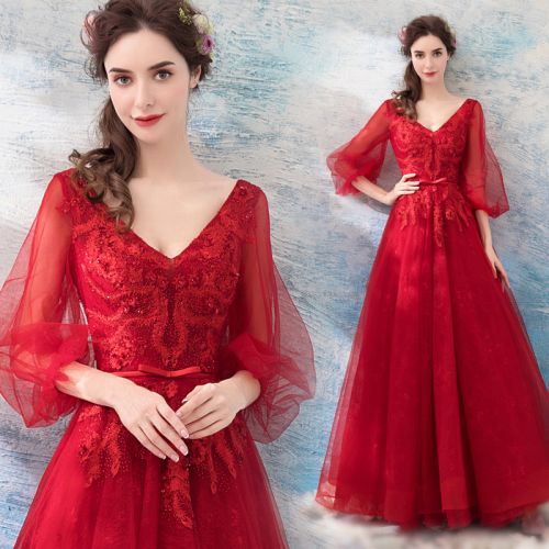 Robe du soir manchon de lanterne en Maille - Ref 3212032