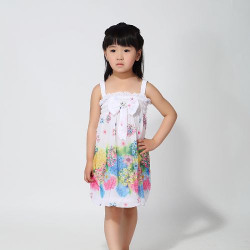 Robe enfant QUECHO en mousseline de soie - Ref 2045326