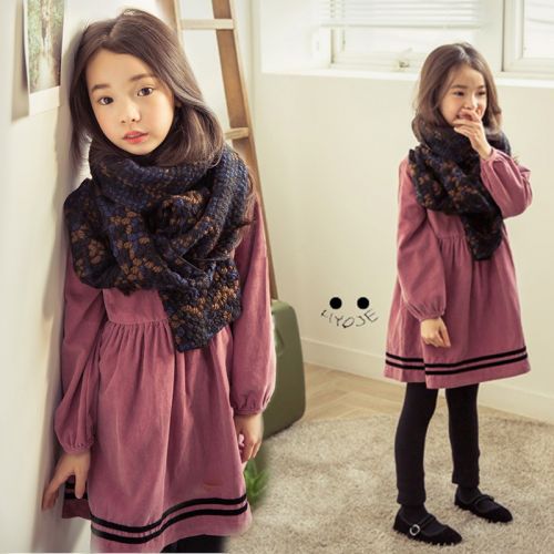 Robe enfant MY GIRL MY BOY en velours côtelé - Ref 2046109