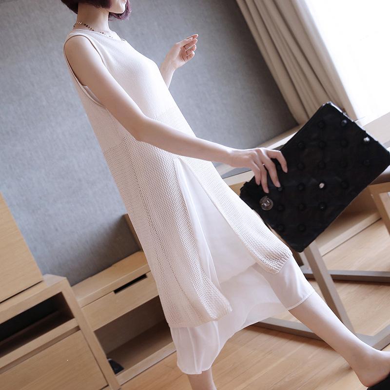Robe femme en Tricot + mousseline - Ref 3326791
