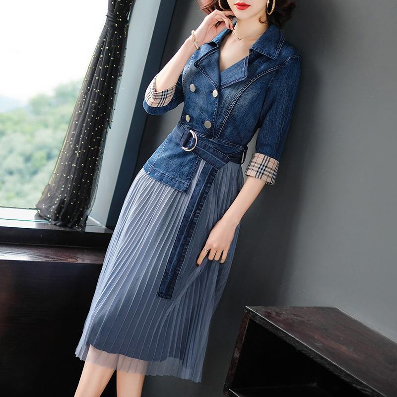 Robe femme WLZD en Denim mesh - Ref 3328516