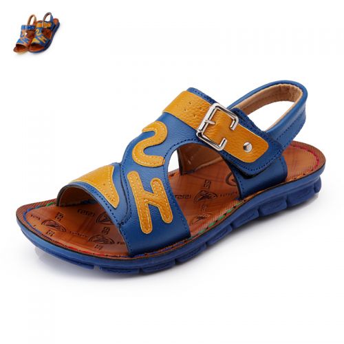 Sandales enfants en cuir Flanger pour été - semelle caoutchouc Ref 1050974