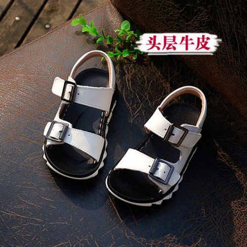 Sandales enfants en cuir métal pour été - Ref 1051019
