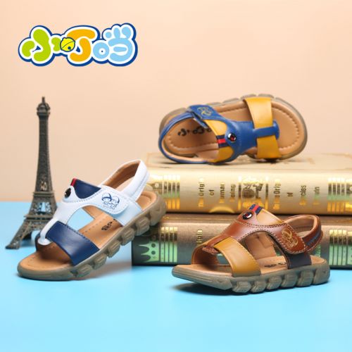 Sandales enfants en cuir de vache fendu DINGDANG suture voiture pour été - Ref 1051214