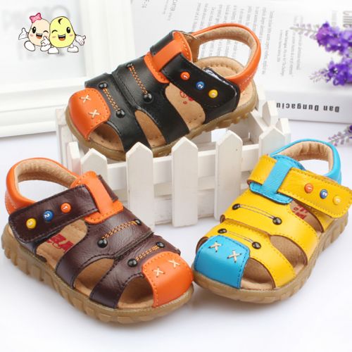 Sandales enfants en cuir Baotou coutures pour été - Ref 1051332