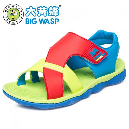 Sandales enfants en Cuir spatial BIG WASP pour été - semelle fond composite Ref 1051368
