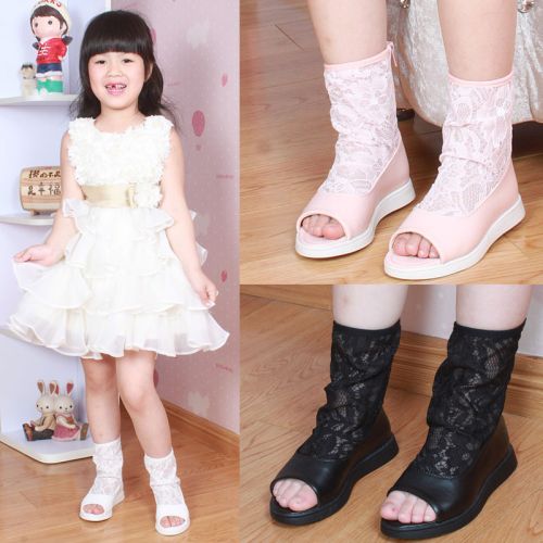 Sandales enfants en PU Tête de poisson coutures cuir pour été - Ref 1051372