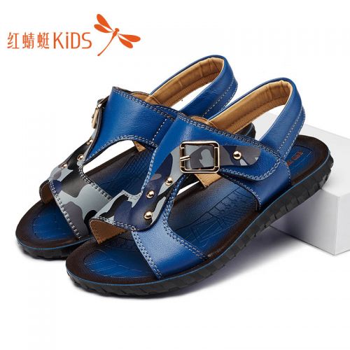 Sandales enfants en cuir synthétique REDDRAGONFLY métal pour été - semelle fond composite Ref 1051421