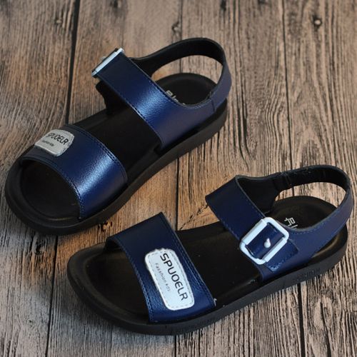 Sandales enfants en cuir de vache fendu pour été - semelle plastique Ref 1051636