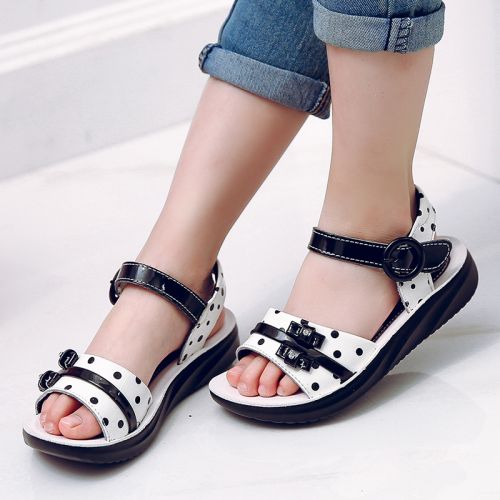 Sandales enfants en cuir COOL BEAR avec perles pour été - semelle fond composite Ref 1051671