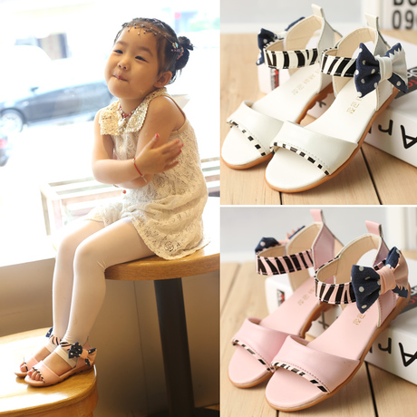 Sandales enfants en Cuir spatial coutures cuir pour été - Ref 1051675