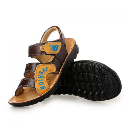 Sandales enfants en cuir creux pour été - semelle caoutchouc Ref 1051691