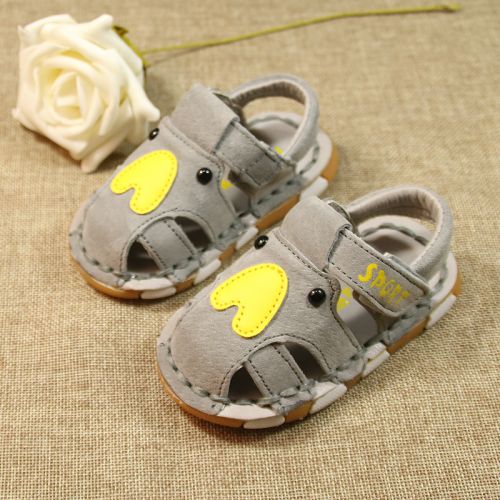 Sandales enfants en de vache, Nubuck, Baotou suture voiture pour été - Ref 1051774