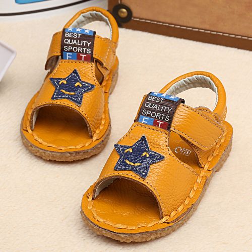 Sandales enfants en cuir coutures pour été - semelle caoutchouc Ref 1051784