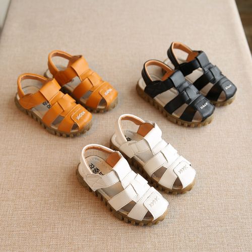 Sandales enfants en PU Baotou coutures cuir pour été - semelle caoutchouc Ref 1051816