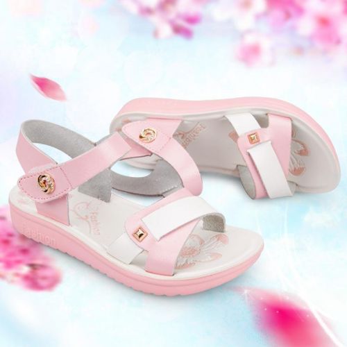 Sandales enfants en cuir coutures pour été - semelle PU Ref 1051989