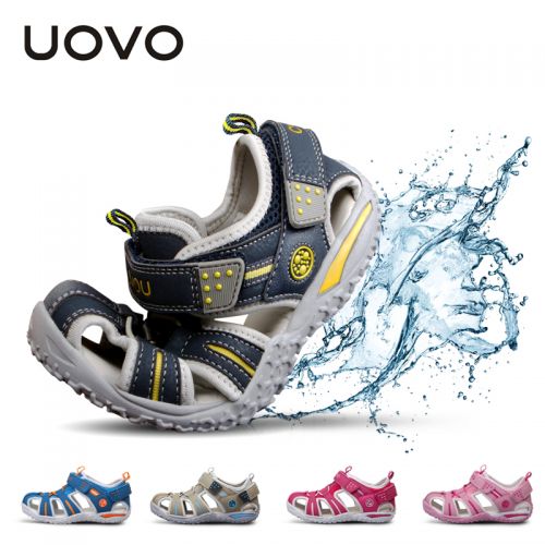 Sandales enfants en Cuir spatial UOVO Baotou creux pour été - semelle caoutchouc Ref 1052013