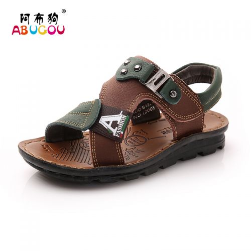 Sandales enfants en cuir rivet pour été - semelle caoutchouc Ref 1052044
