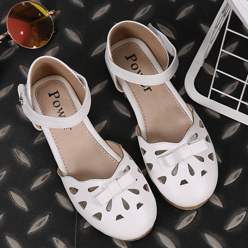 Sandales enfants en cuir synthétique Baotou creux pour été - semelle caoutchouc Wear Ref 1052145
