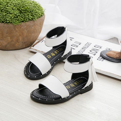 Sandales enfants en cuir synthétique pour été - semelle caoutchouc naturel Ref 1052200