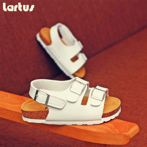 Sandales enfants en Cuir spatial LARTUS coutures cuir pour été - semelle fond composite Ref 1052209