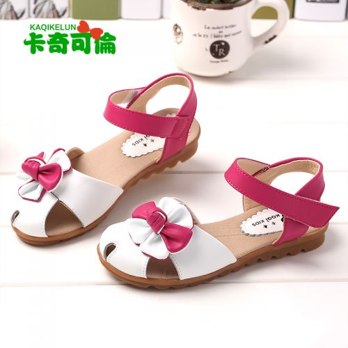 Sandales enfants en cuir de vache fendu Baotou coutures pour été - Ref 1052611