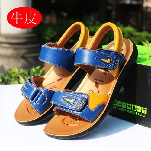 Sandales enfants en cuir métal pour été - semelle PU Ref 1052612