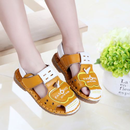 Sandales enfants en cuir Baotou paillette pour été - Ref 1052621