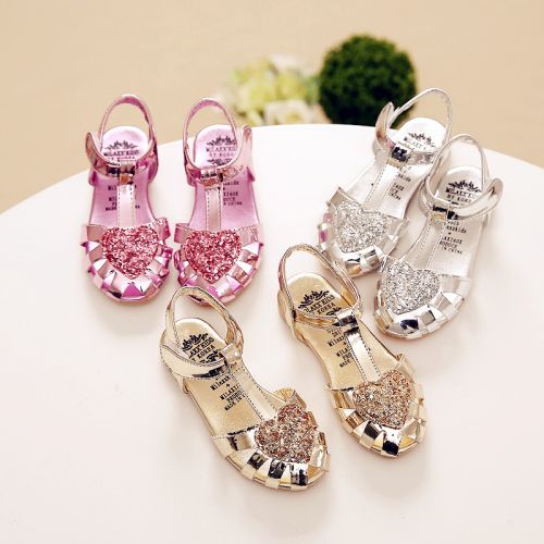 Sandales enfants en Cuir spatial Baotou paillette pour été - Ref 1052638