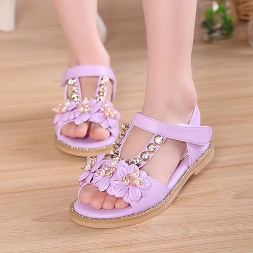 Sandales enfants en PU LICKRAT avec perles pour été - semelle caoutchouc Ref 1052669