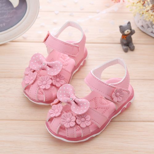 Sandales enfants en cuir synthétique Baotou brodé pour été - Ref 1052757