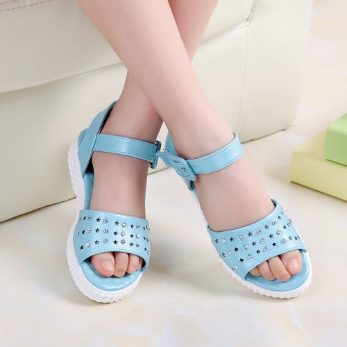 Sandales enfants en PU avec perles pour été - semelle caoutchouc Ref 1052766