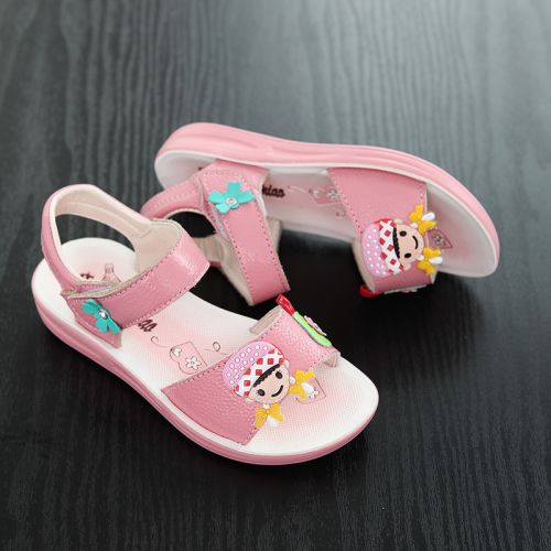 Sandales enfants en cuir brodé pour été - semelle caoutchouc Wear Ref 1052783