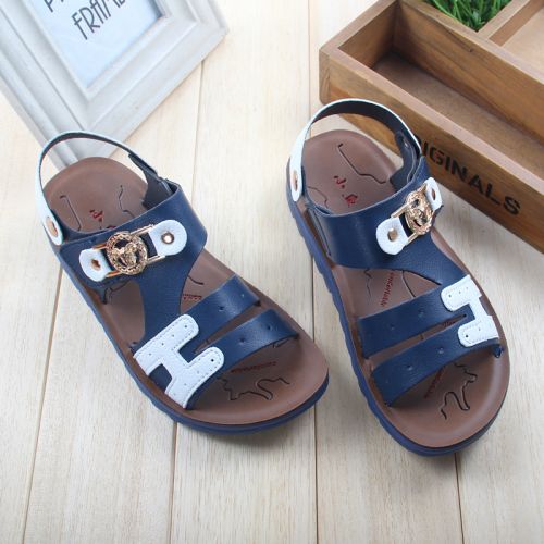 Sandales enfants en Cuir spatial rivet pour été - semelle caoutchouc Ref 1052809