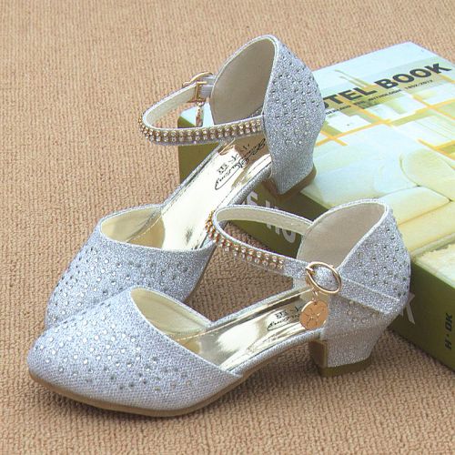 Sandales enfants en PU Baotou avec perles pour printemps - semelle caoutchouc Ref 1052885