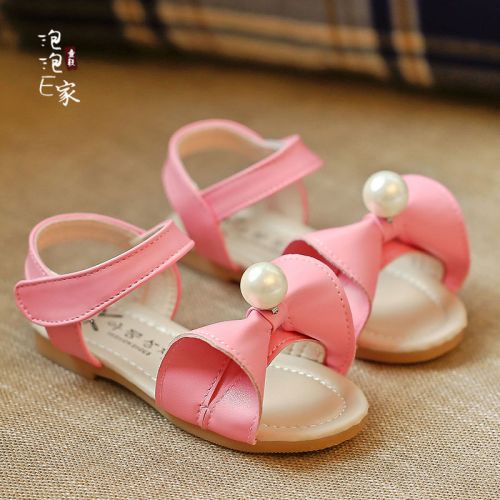Sandales enfants en Cuir spatial avec perles pour été - Ref 1053161