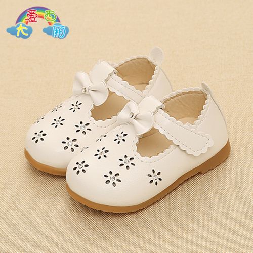 Sandales enfants en cuir synthétique Baotou pour printemps - semelle caoutchouc Ref 1053193