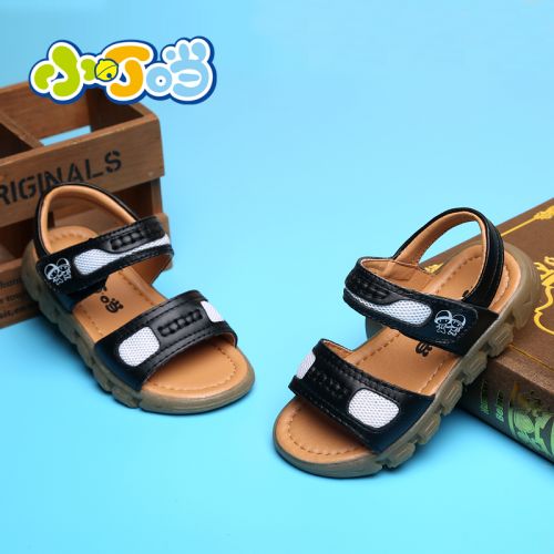 Sandales enfants en cuir de vache fendu DINGDANG suture voiture pour été - Ref 1053292