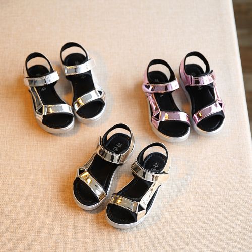 Sandales enfants en similicuir coutures cuir pour été - semelle caoutchouc Ref 1053329