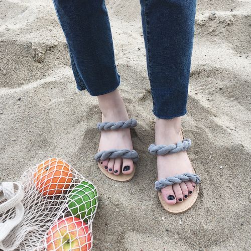 Sandales femme en tissu - Ref 2666218