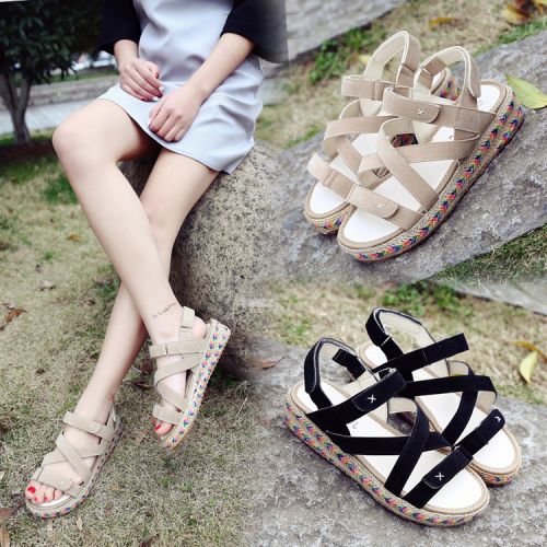 Sandales femme en PU - semelle caoutchouc Ref 2666494