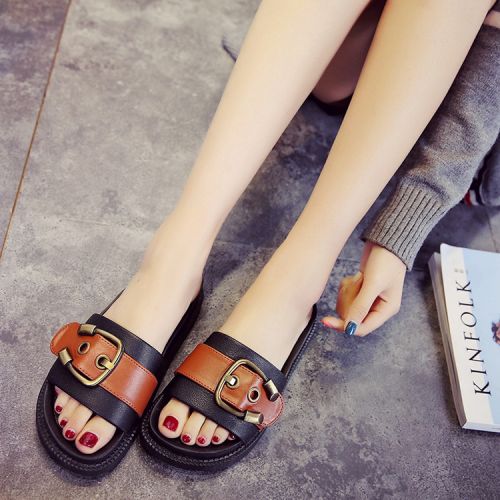 Sandales femme en PU - semelle caoutchouc Ref 2666567