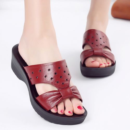 Sandales femme HD en couche de cuir premiere - semelle polyurethane Ref 2666568