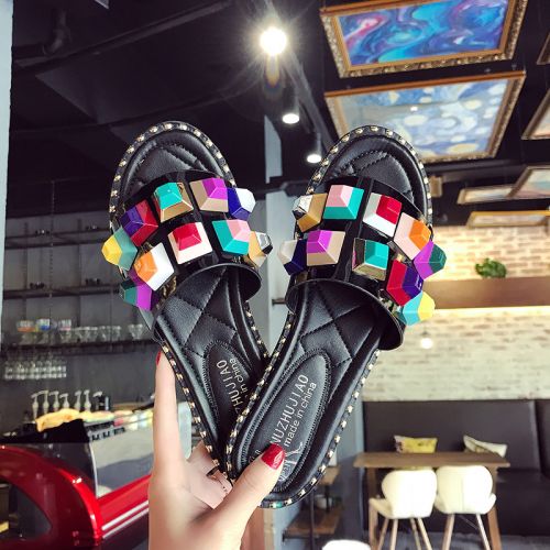 Sandales femme en PU - semelle caoutchouc Ref 2666575