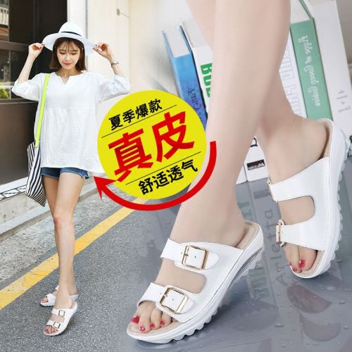 Sandales femme EVERBRIGHT en revetement cuir de vache fendu - semelle polyurethane Ref 2666581