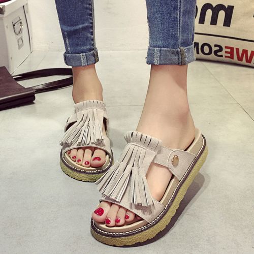 Sandales femme en Daim de vache nubuck - semelle caoutchouc Ref 2666642